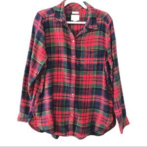 American Eagle Plaid Flannel Boyfriend Fit Shirt